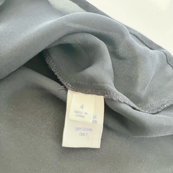 Rebecca Minkoff Black Silk Lace 3/4 Sleeve Henley Blouse Size 4 - Picture 9 of 12